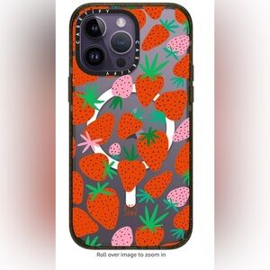 Casetify Strawberry Clear iPhone Case with Red, Pink & Green Accents